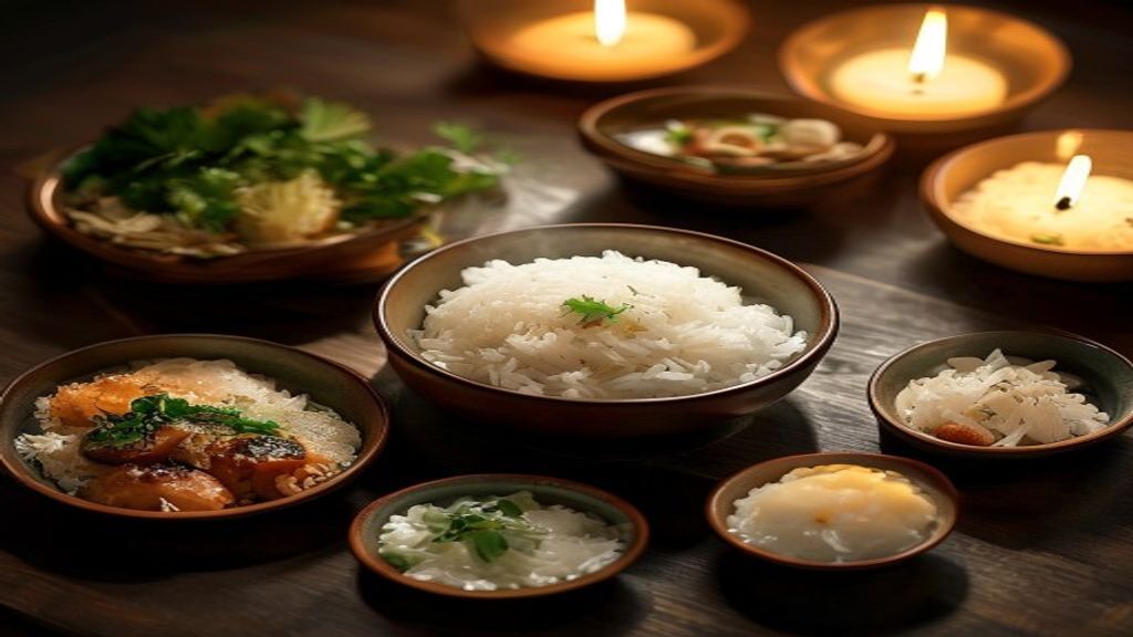 AIが生成した、日本らしくない食卓の写真（失敗例）